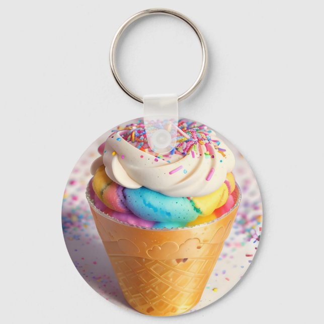 Ice Cream Cone Sprinkles Key Ring (Front)