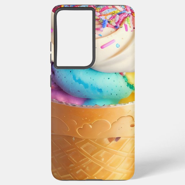 Ice Cream Cone Sprinkles Samsung Galaxy S21+ Case (Back)