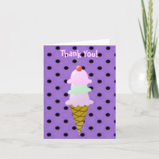 Ice Cream Cone Thank You Note Cards