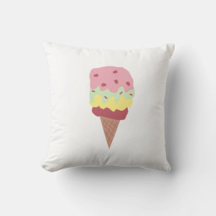 Ice Cream Cone Throw Pillow