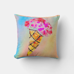 Ice Cream Cone Throw Pillow