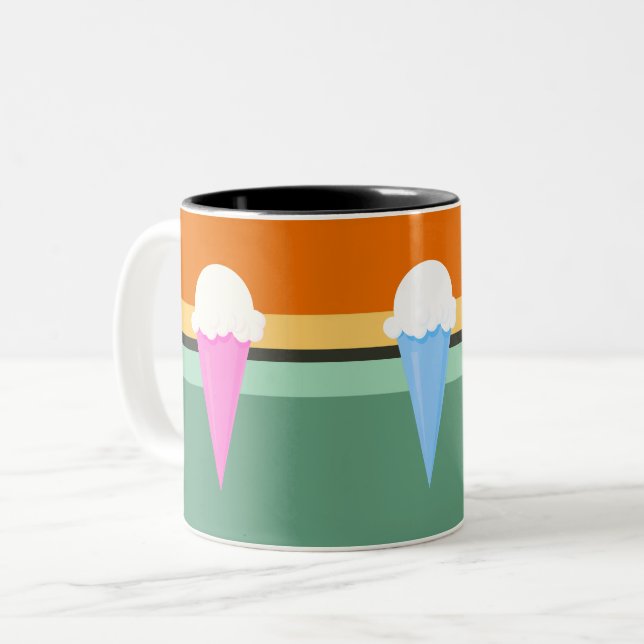 Ice Cream Cone Two-Tone Coffee Mug (Front Left)