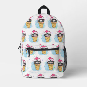 ice cream cone watercolor printed backpack
