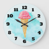 Ice Cream Cone With A Blue Paint Splatter