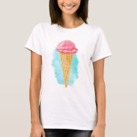 Ice Cream Cone With A Blue Paint Splatter