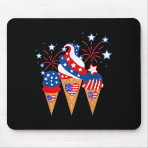 Ice Cream Cones 4th Of July Holiday Patriotic Mouse Pad