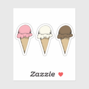 Ice Cream Cones Chocolate Strawberry Vanilla