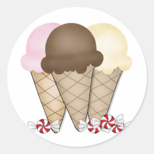 Ice Cream Cones Classic Round Sticker