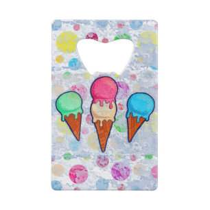 Ice Cream Cones Credit Card Bottle Opener