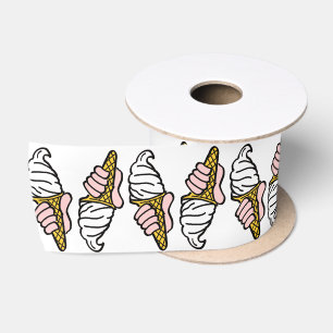 Ice Cream Cones Design Satin Ribbon