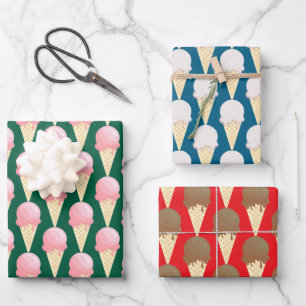 Ice Cream Cones Design  Wrapping Paper Sheet