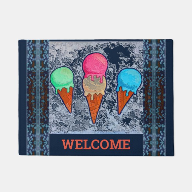 Ice Cream Cones Doormat (Front)