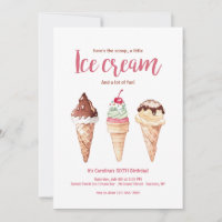 Ice Cream Cones Invitation