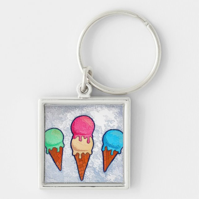 Ice Cream Cones Key Ring (Front)