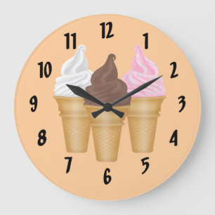 Ice Cream Cones Large Clock