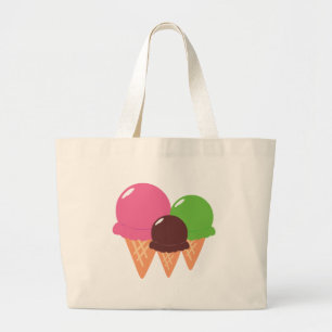 Ice Cream Cones Large Tote Bag