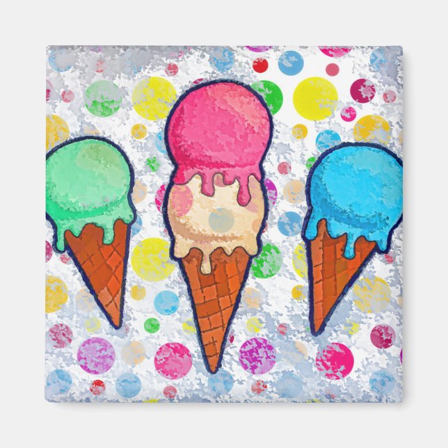 Ice Cream Cones Magnet (Front)