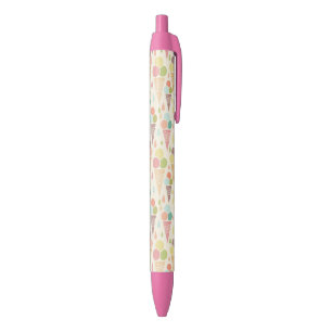 Ice cream cones pattern black ink pen