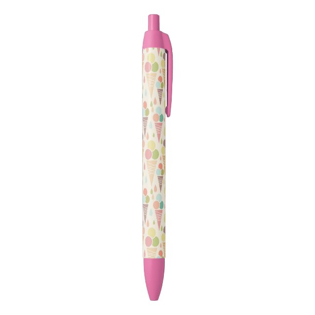 Ice cream cones pattern black ink pen (Bottom (Vertical))