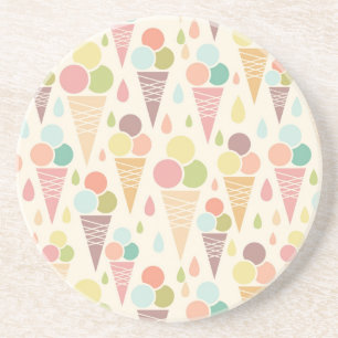 Ice cream cones pattern coaster