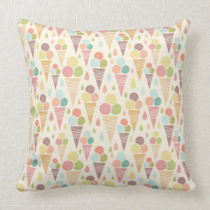 Ice cream cones pattern cushion