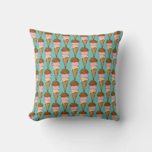 Ice Cream Cones Pattern Cushion