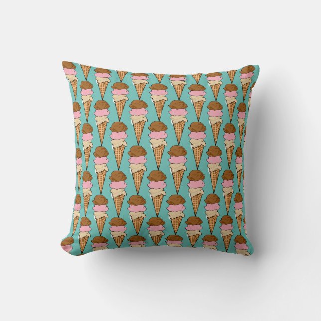 Ice Cream Cones Pattern Cushion (Front)