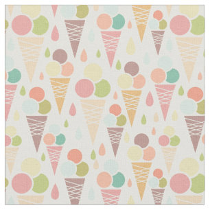 Ice cream cones pattern fabric