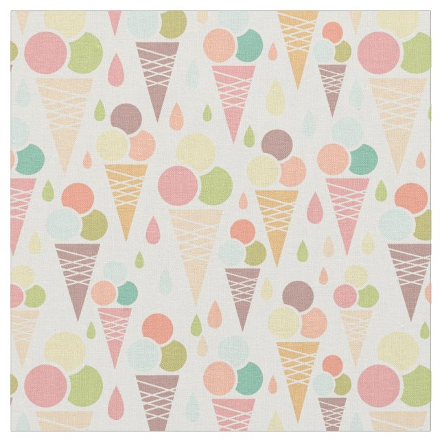 Ice cream cones pattern fabric (Close Up)