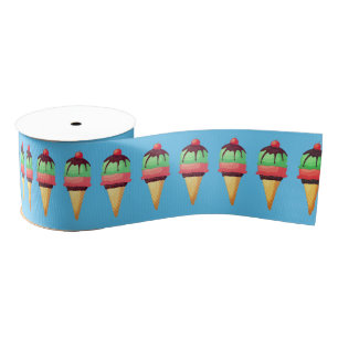 Ice Cream Cones Pattern  Grosgrain Ribbon