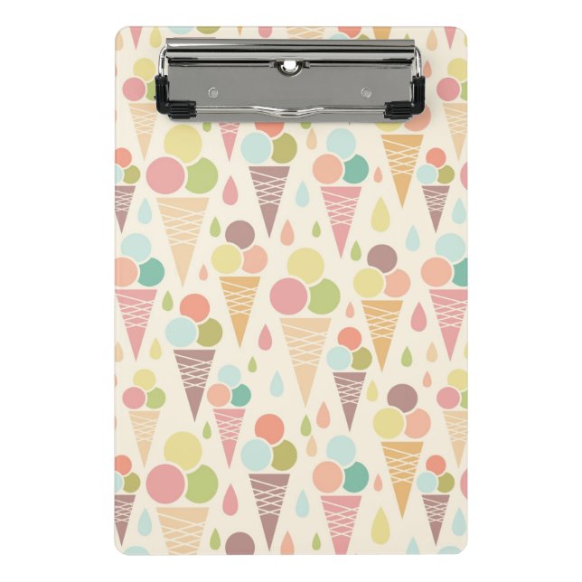 Ice cream cones pattern mini clipboard (Front)