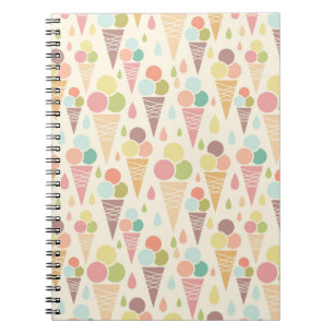 Ice cream cones pattern notebook