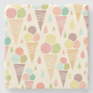 Ice cream cones pattern stone coaster
