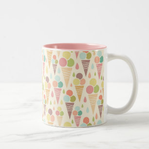 Ice cream cones pattern Two-Tone coffee mug
