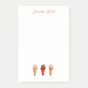 Ice Cream Cones Personalised Post-it Notes
