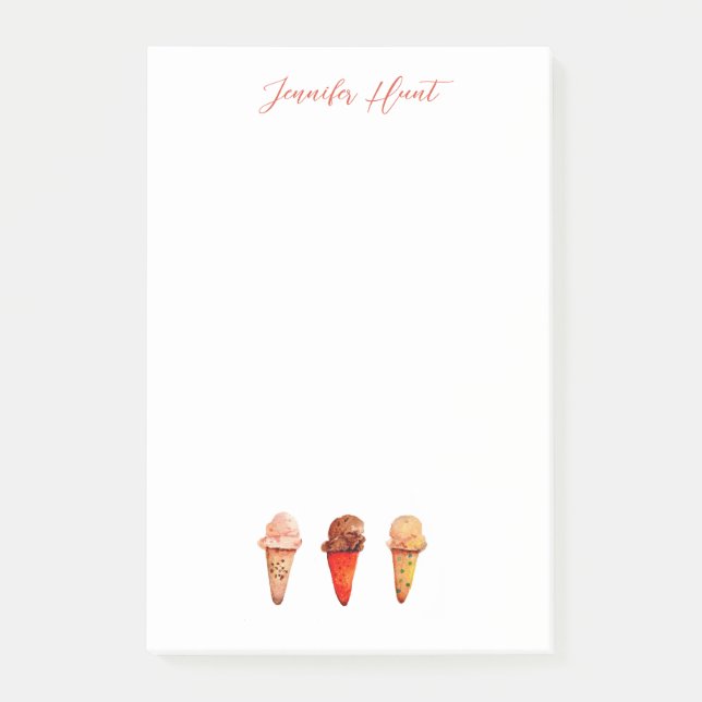Ice Cream Cones Personalised  Post-it Notes (Front)