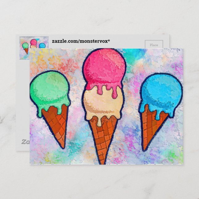 Ice Cream Cones Postcard (Front/Back)