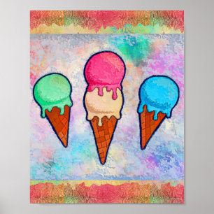 Ice Cream Cones Poster
