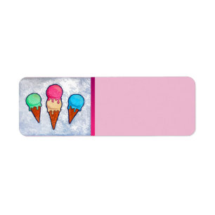 Ice Cream Cones Return Address Label