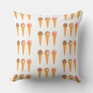 Ice Cream Cones Throw Pillow