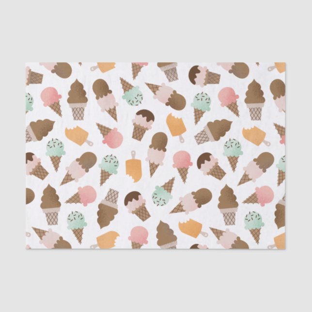 Ice Cream Cones Tissue Paper (Front)