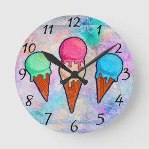 Ice Cream Cones Wall Clock