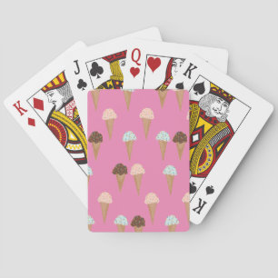 Ice Cream Cones with Rainbow Sprinkles Pattern Playing Cards