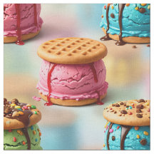 Ice Cream Cookie Sandwiches Seamless Fabric