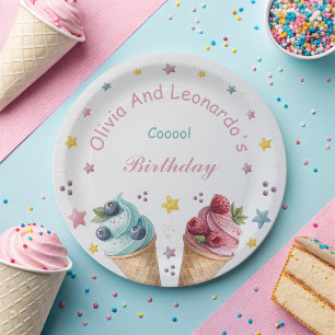 Ice Cream Cool Birthday Party Paper Plate