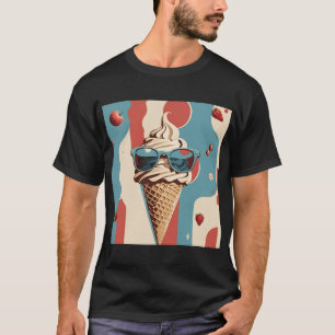 Ice Cream Cool - Retro Cone with Shades Te T-Shirt