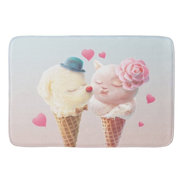 Ice Cream Couple – Love at First Lick Bath Mat (Front)