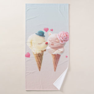 Ice Cream Couple – Love at First Lick Bath Towel