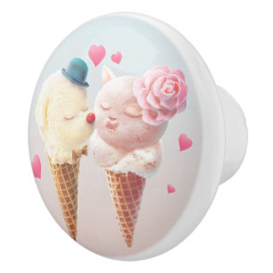 Ice Cream Couple – Love at First Lick Ceramic Knob