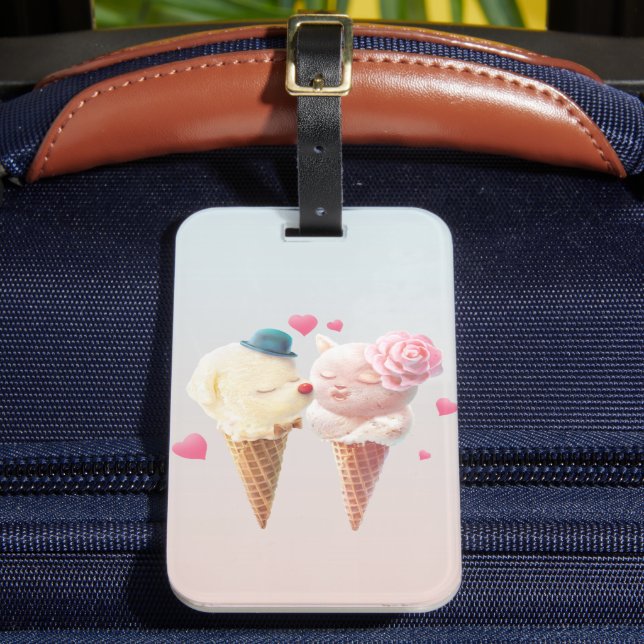 Ice Cream Couple – Love at First Lick Luggage Tag (Front Insitu 2)